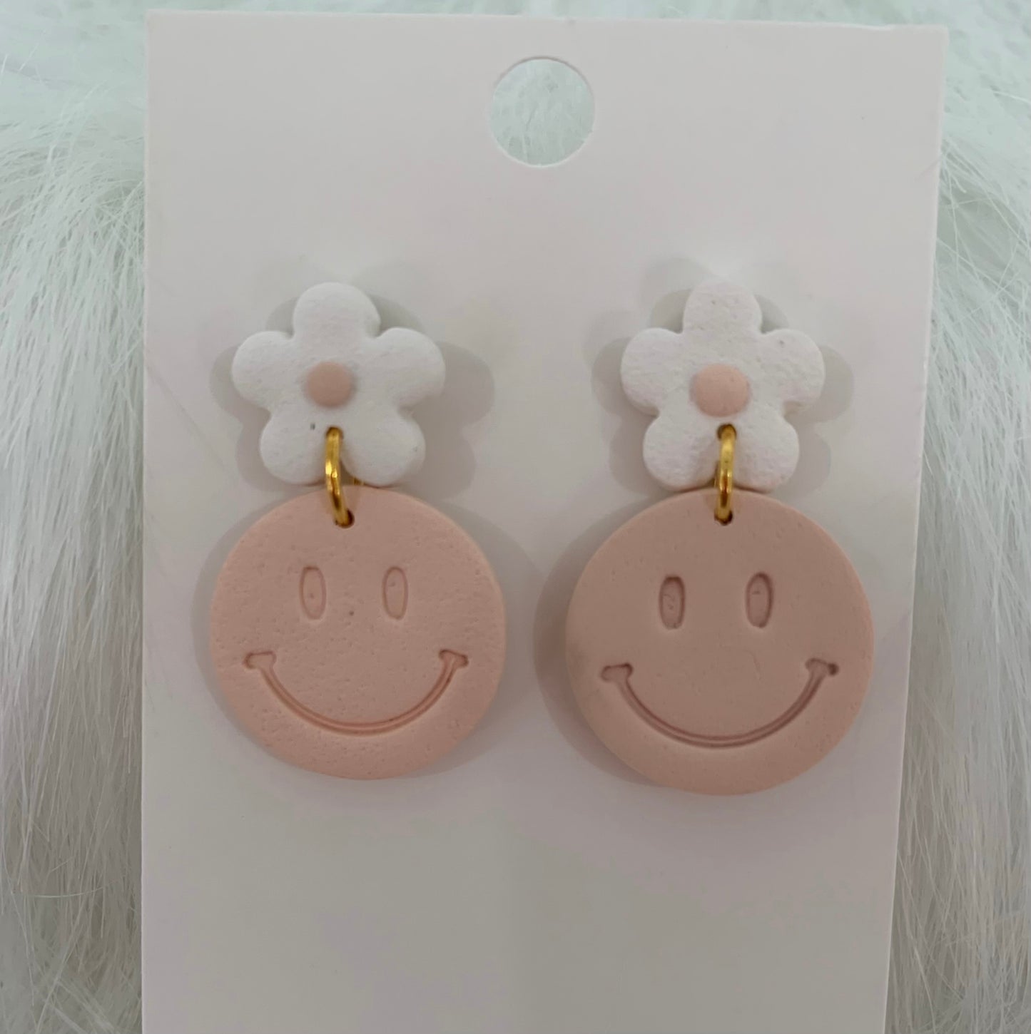 Smiley Face Clay Earrings
