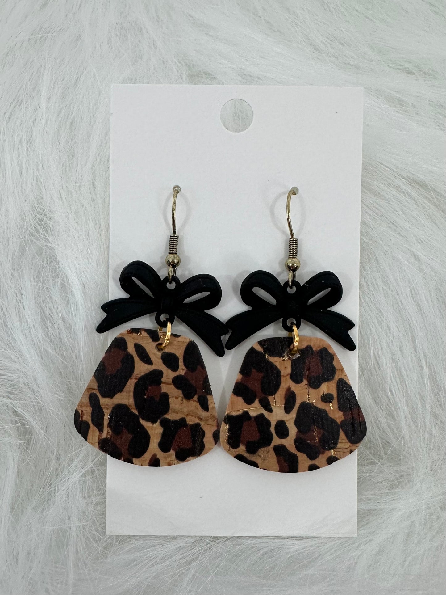 Cheetah Bow Dangle Earrings