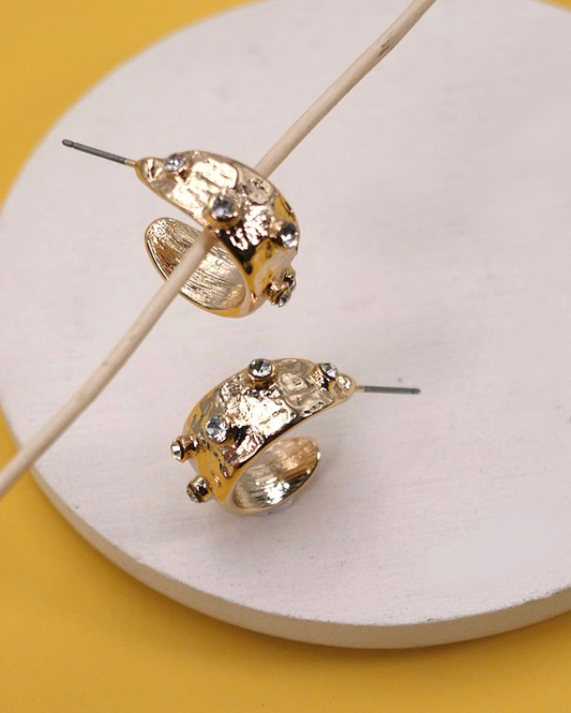 Mini Rhinestone Hoop Earrings
