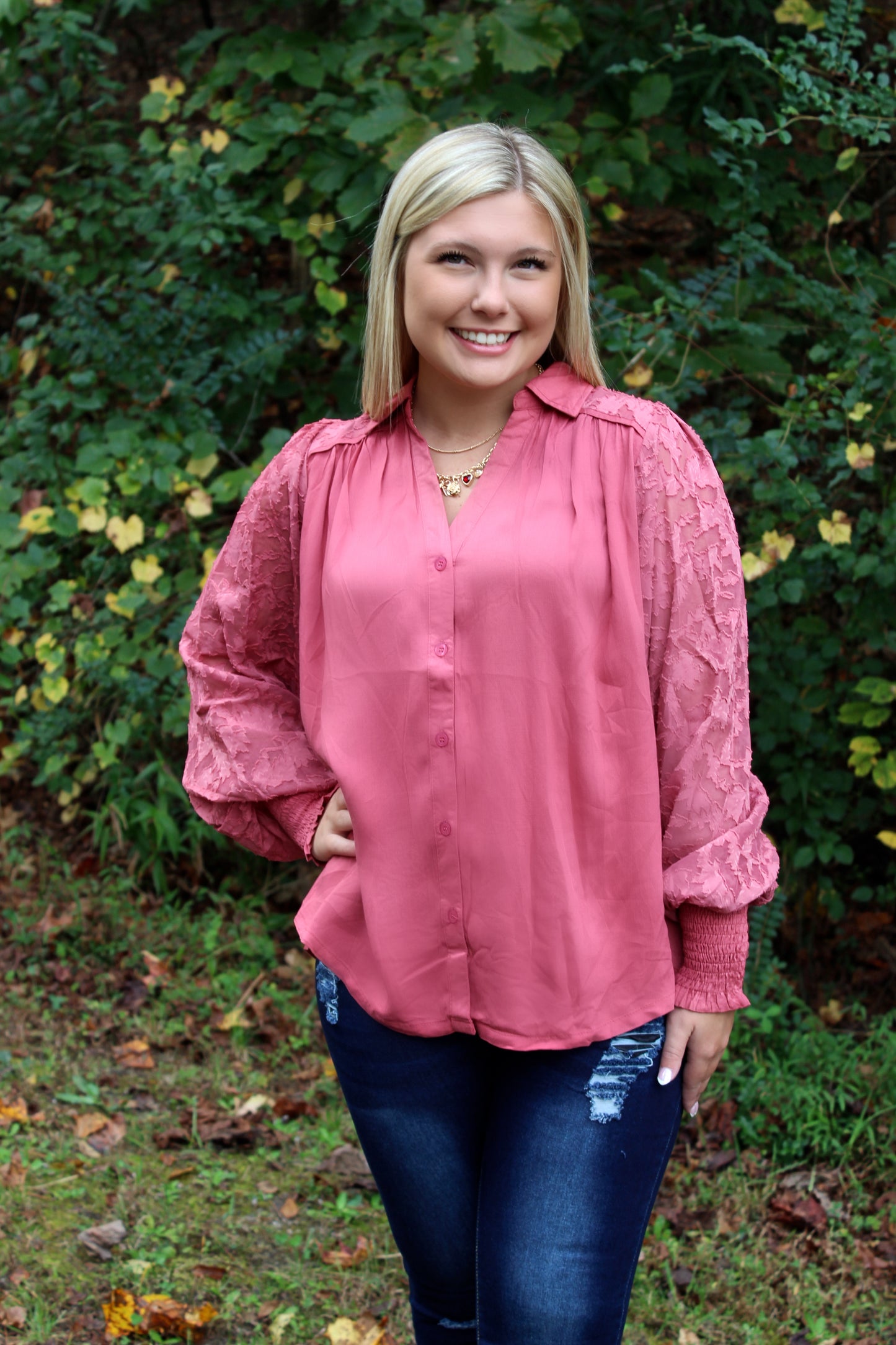 Fall Vineyards Dusty Rose Top