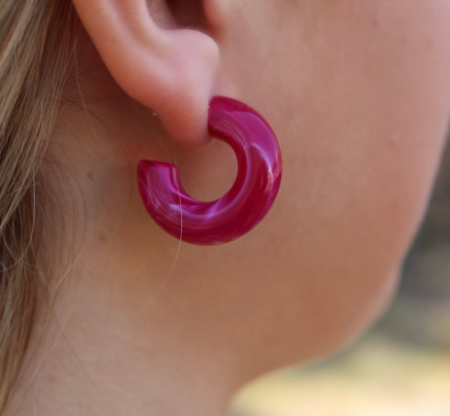 Raspberry Colored Hoops