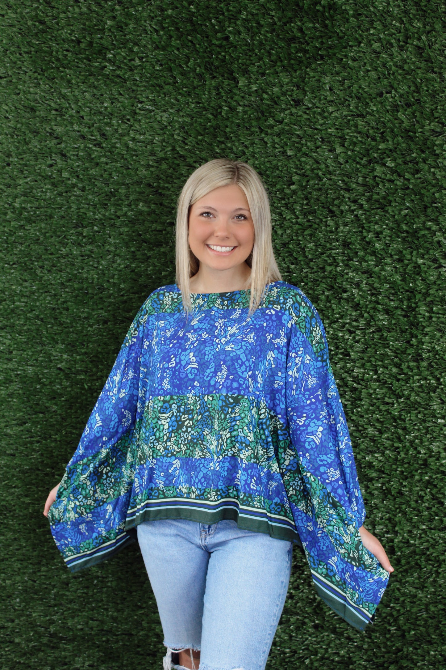 Animal Print Kimono Sleeve Top
