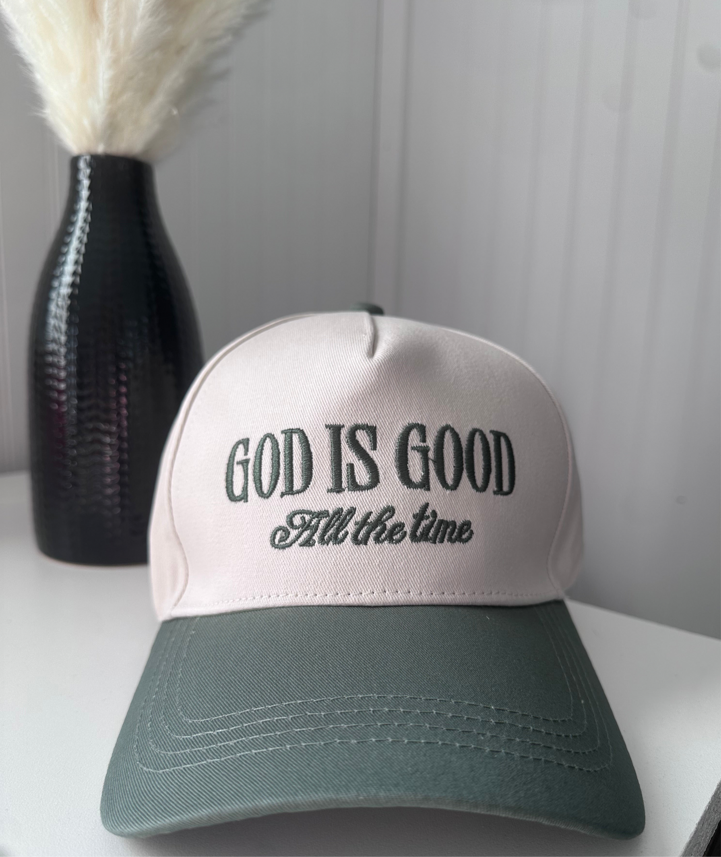 God Is Good All The Time Trucker Hat - Dark Forest