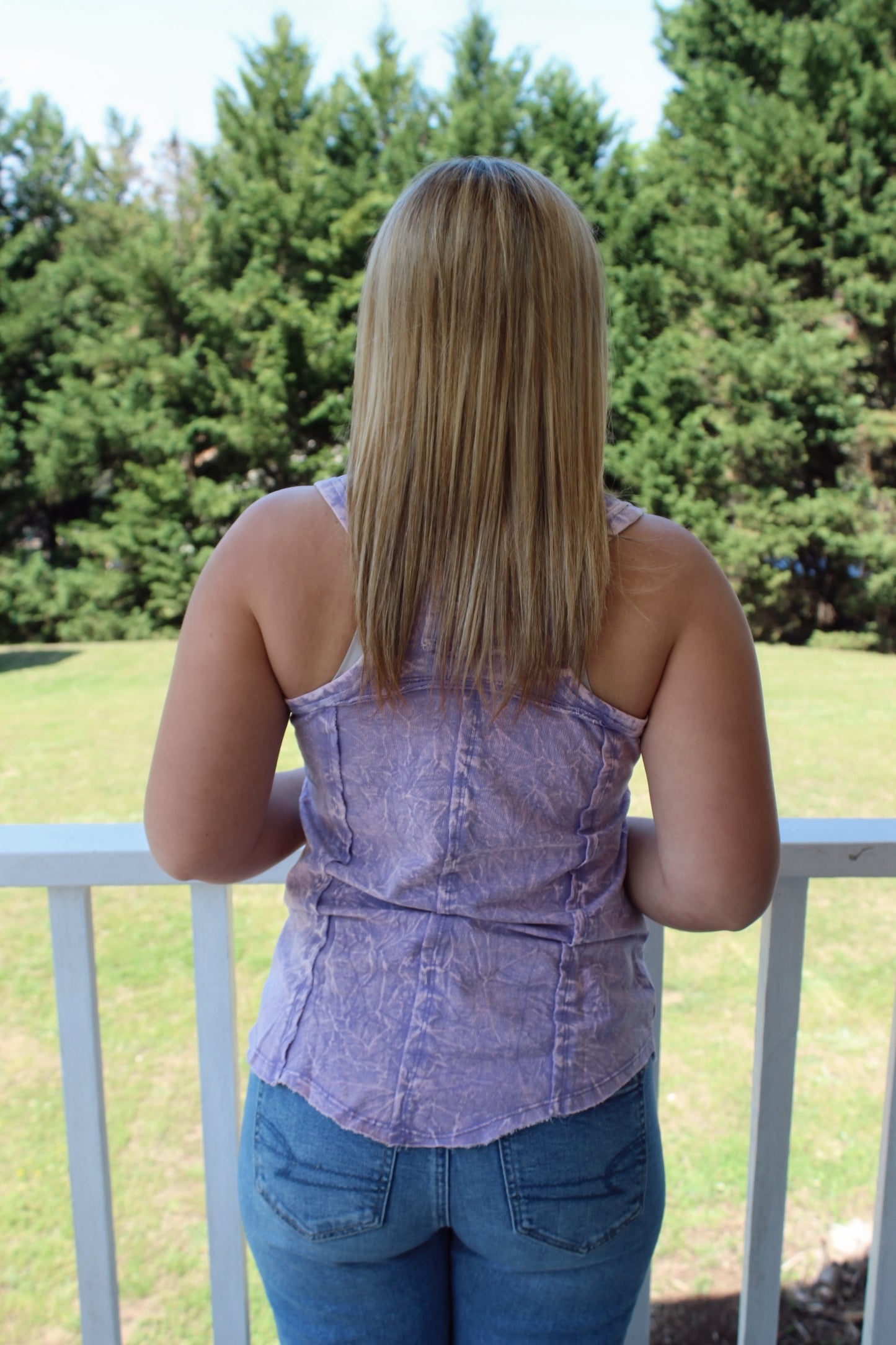 Lavender Crinkle Wash Tank
