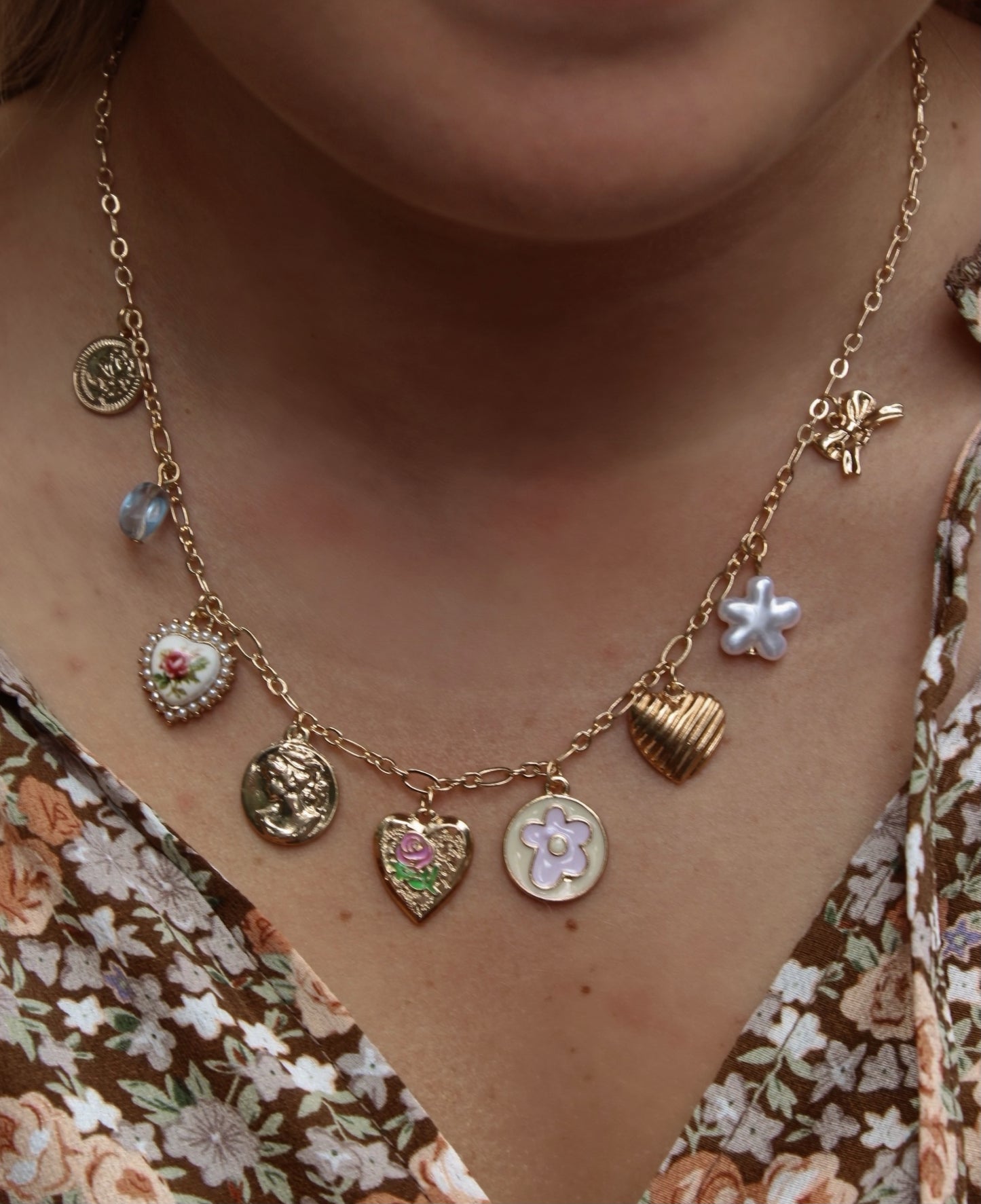 Vintage Garden Charm Necklace