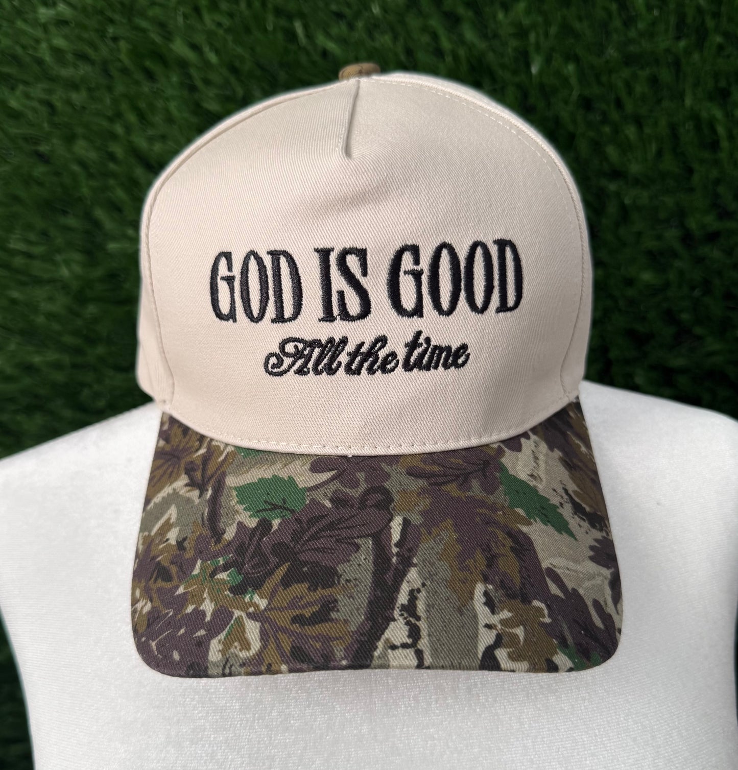 God Is Good All The Time Camo Trucker