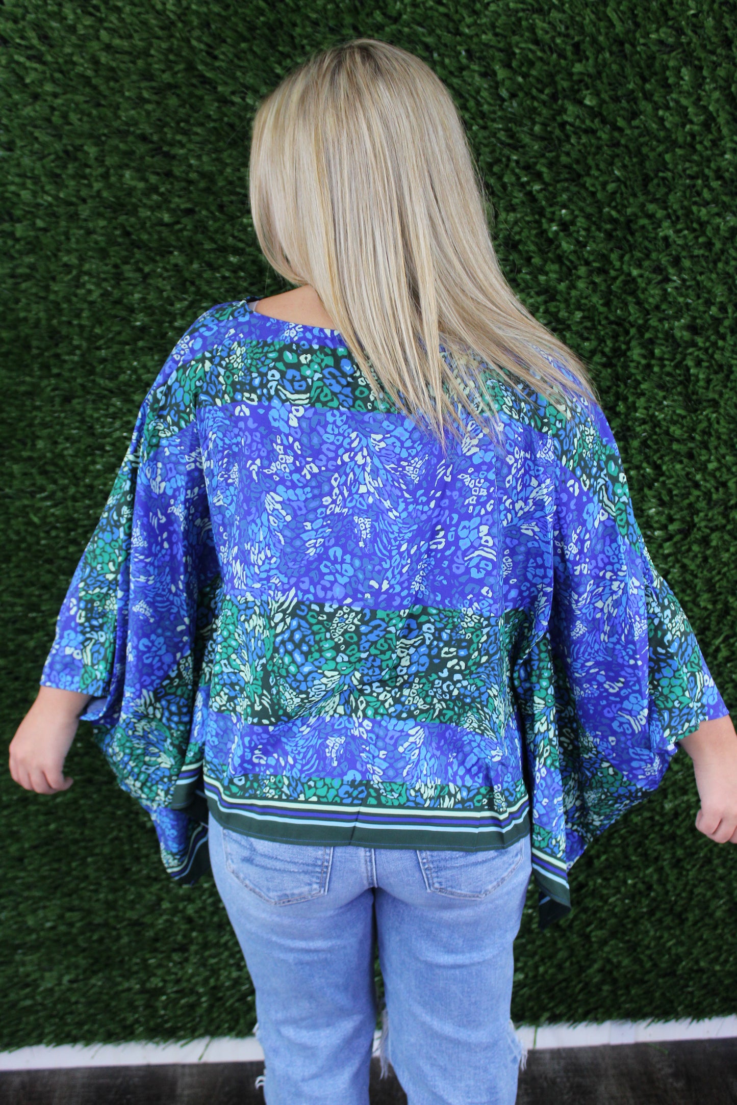 Animal Print Kimono Sleeve Top