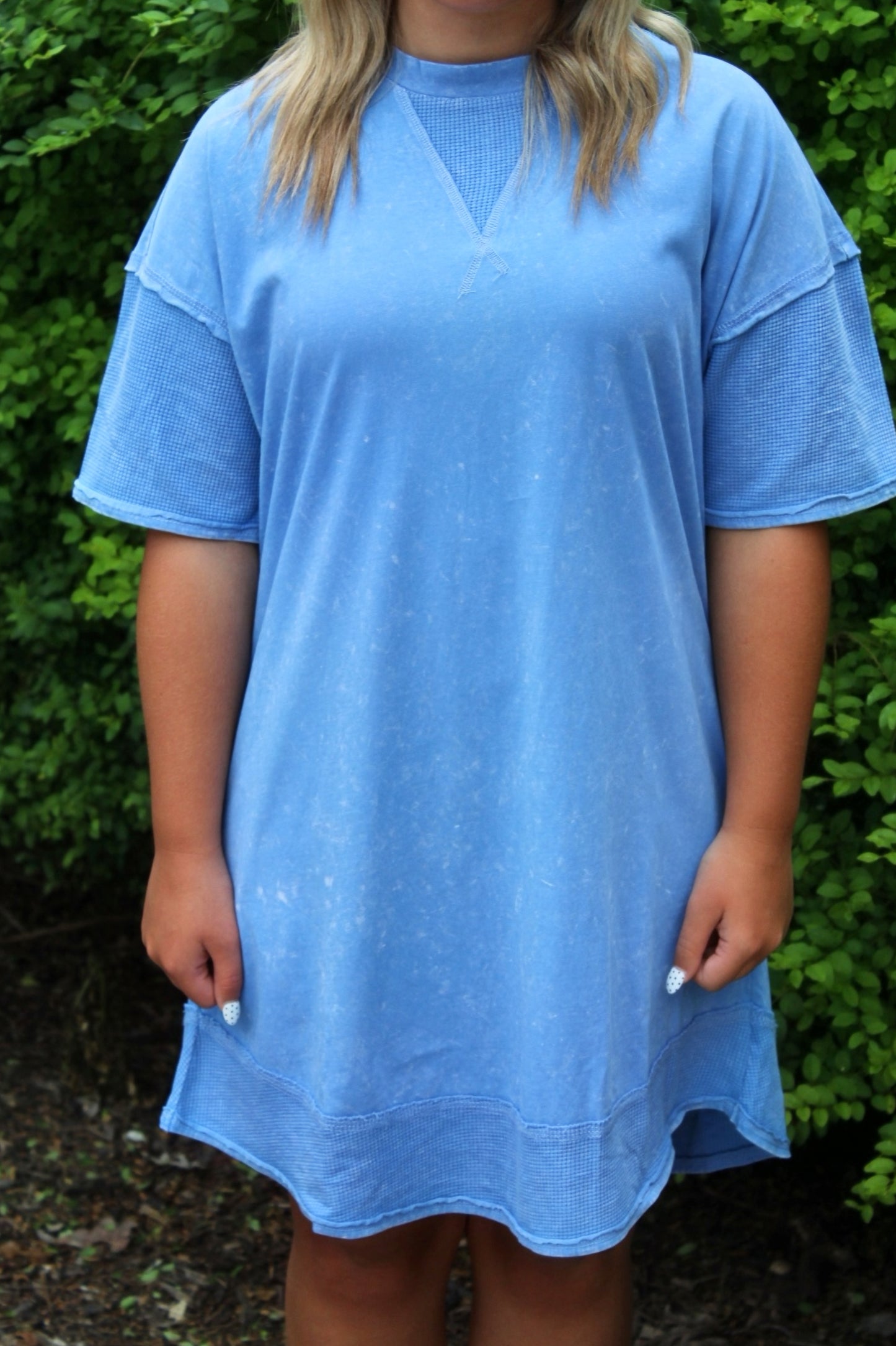 Comfy Casual T-Shirt Dress - Blue