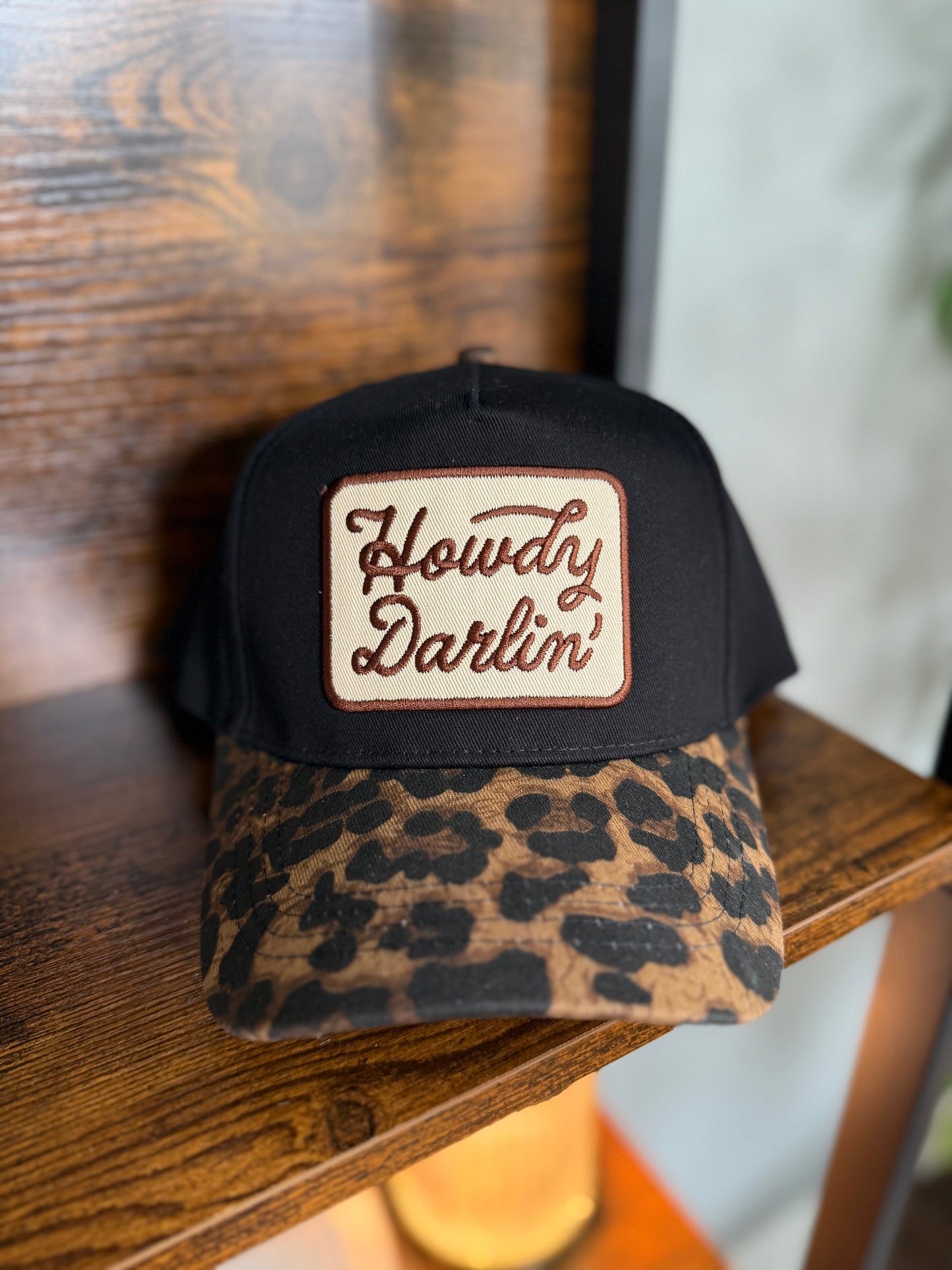 Howdy Darlin Leopard Brim Trucker Hat