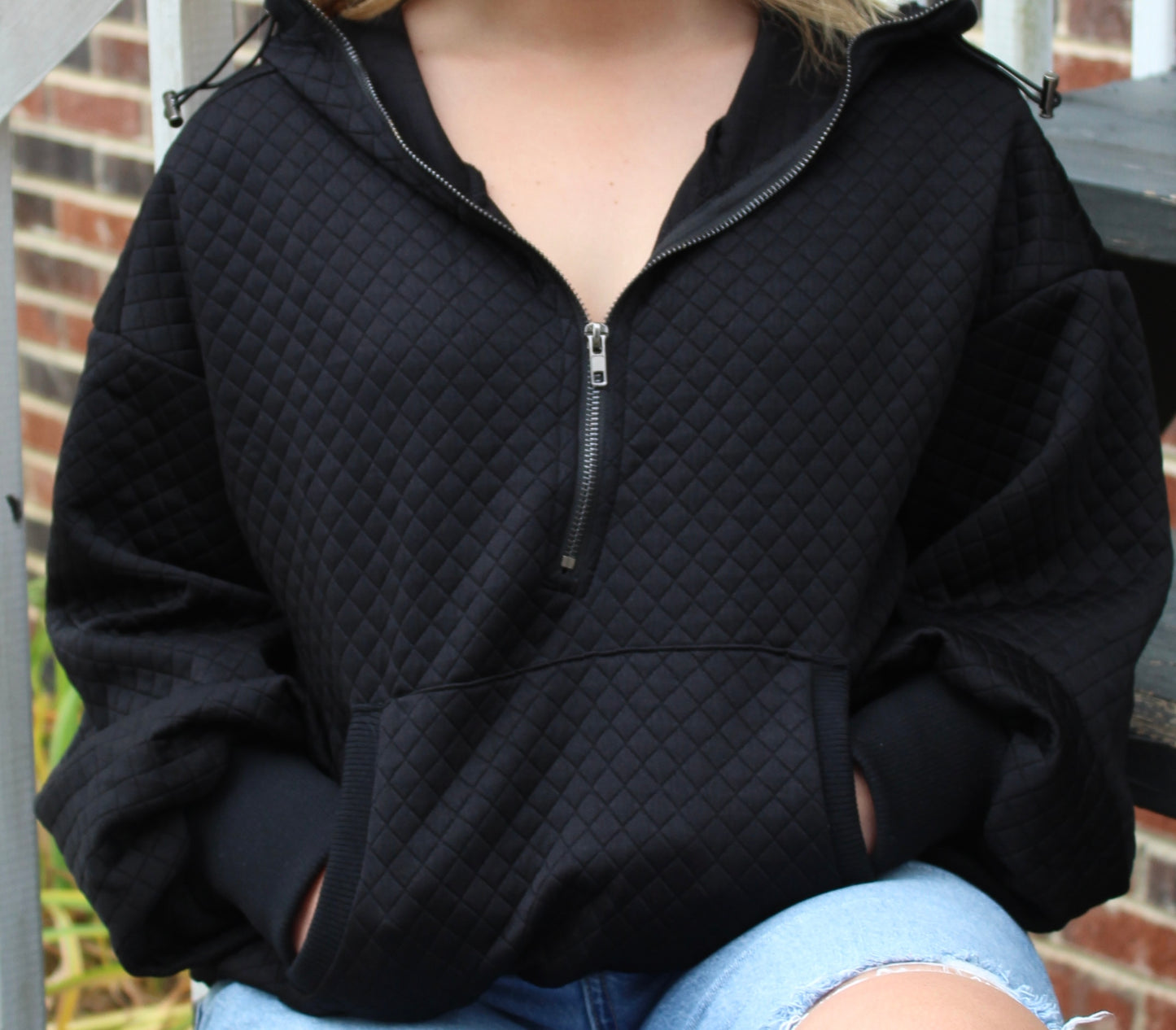 Sweet Perspective Quilted Hooded Top