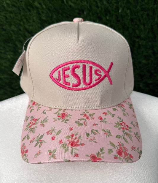 Jesus Fish Floral Trucker
