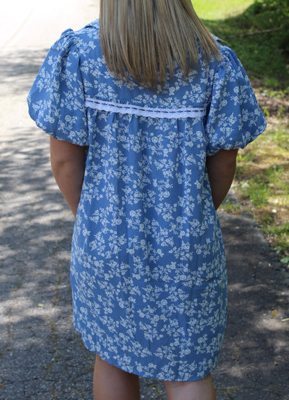 Floral Puff Sleeve Mini Dress