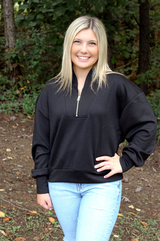 Scuba Half Zip Pullover - Black