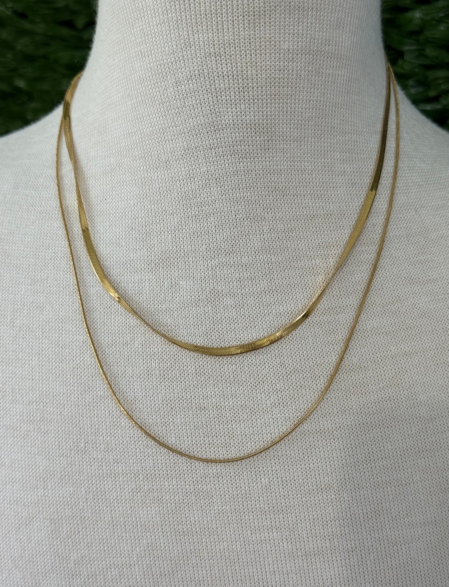 Two Layer Water Proof Herringbone Necklace