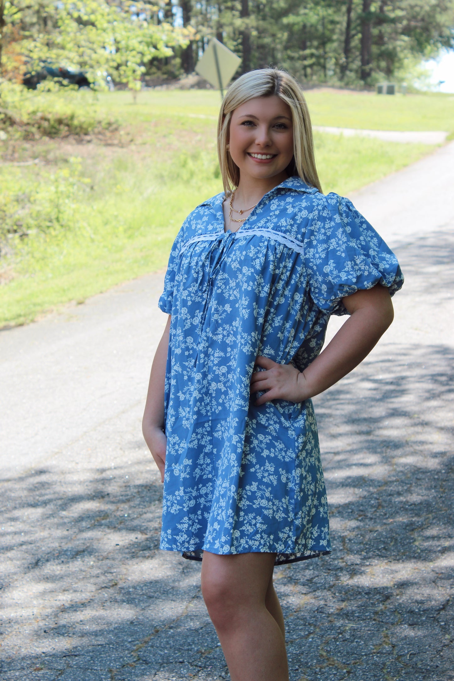 Floral Puff Sleeve Mini Dress