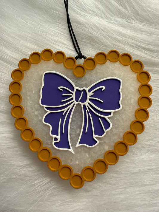 Mustard Heart Bow Freshie