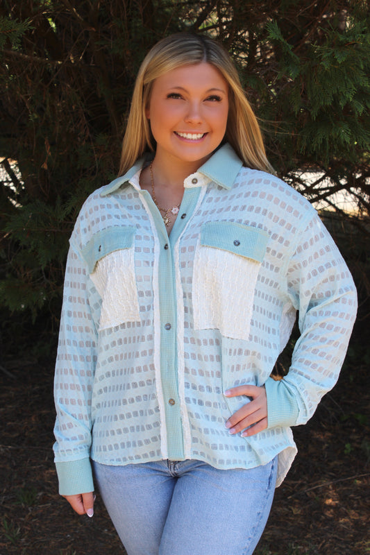 Long Sleeve Breeze Color Block Top