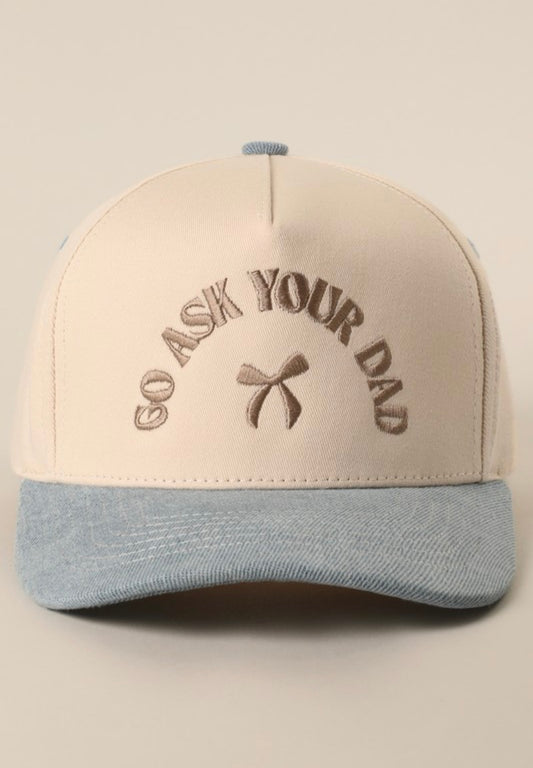 Go Ask Your Dad Trucker Hat - Denim