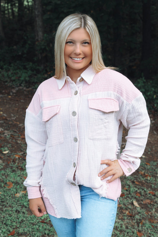 Cool Mornings Mineral Washed Shacket