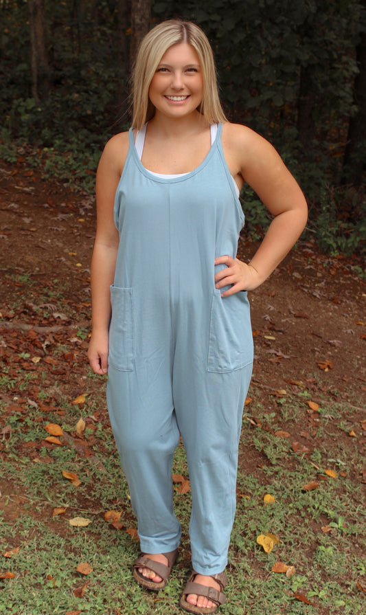 Cozy Queen Jumpsuit - Blue Grey