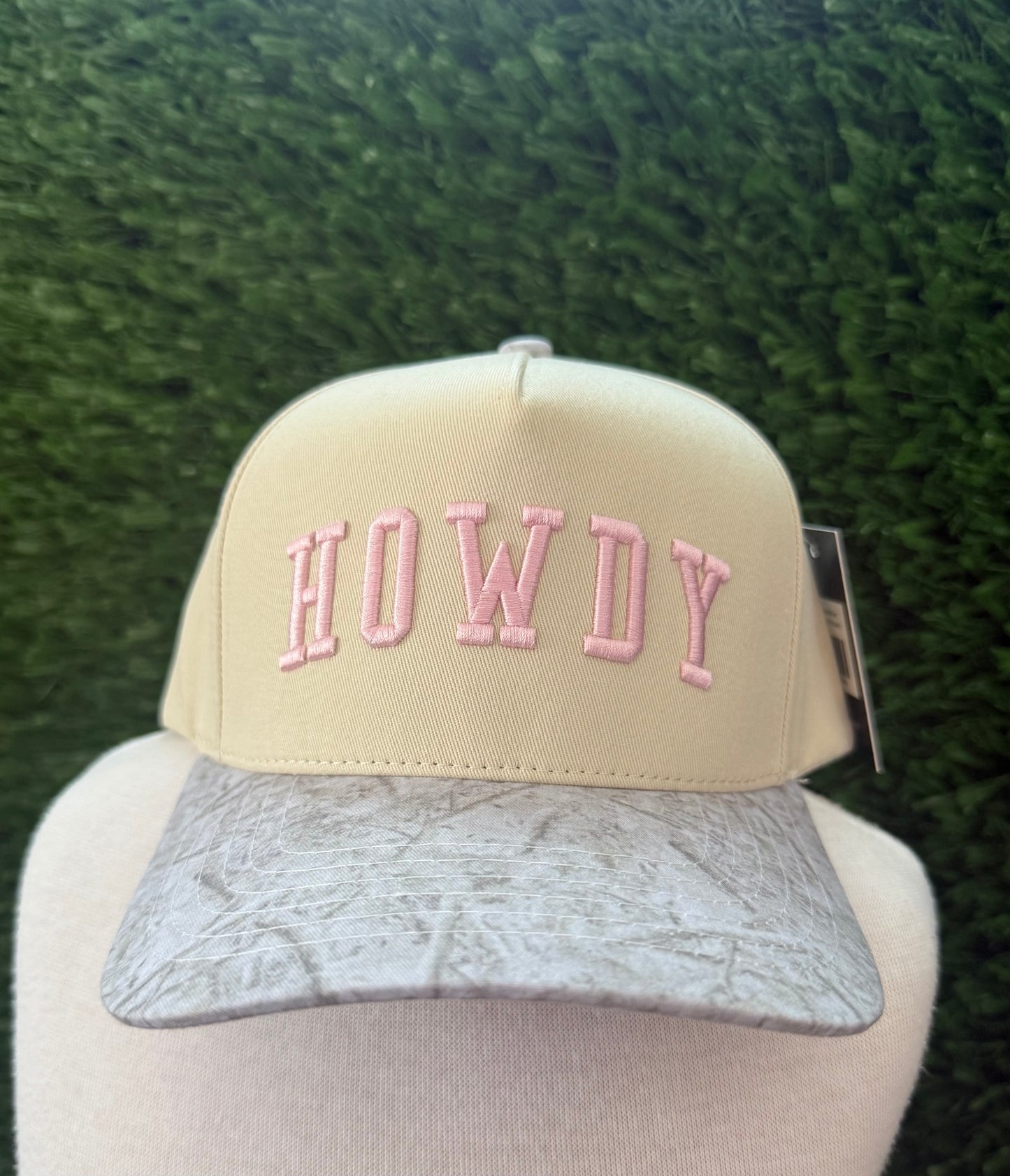 Howdy Embroidered White Camo Trucker Hat