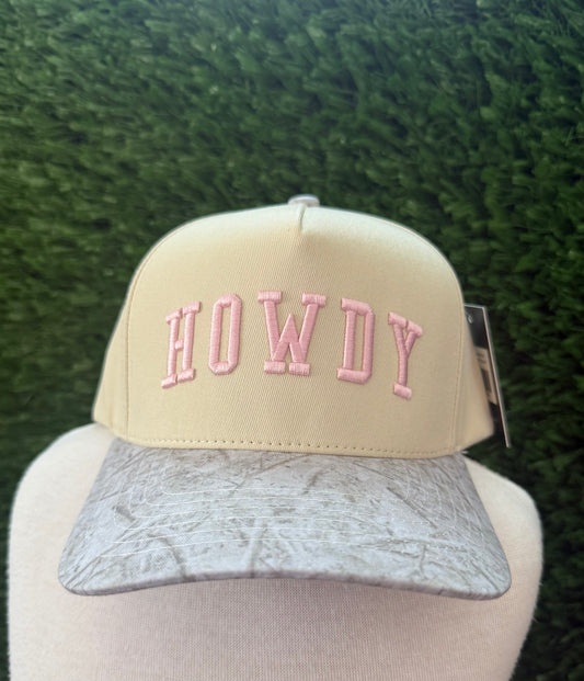 Howdy Embroidered White Camo Trucker Hat