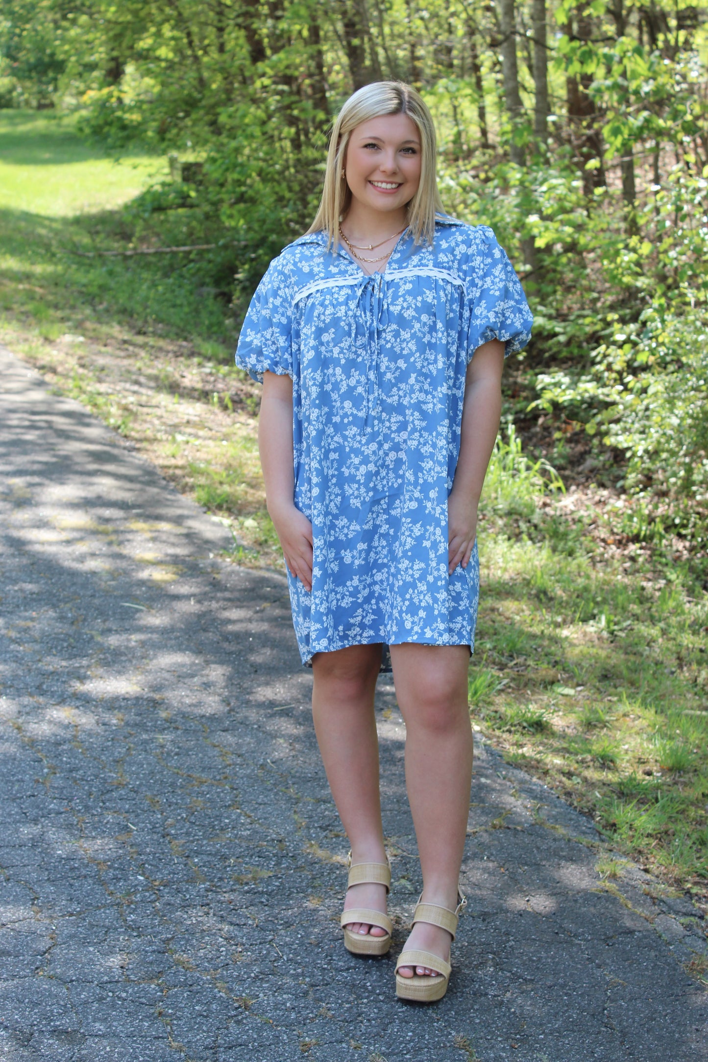 Floral Puff Sleeve Mini Dress