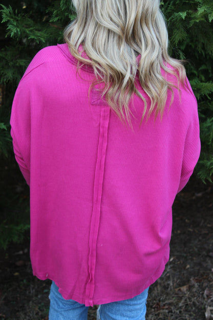 Pretty In Pink Contrast Pullover