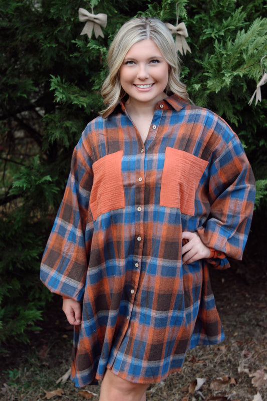 Thanksgiving Cutie Plaid Dress