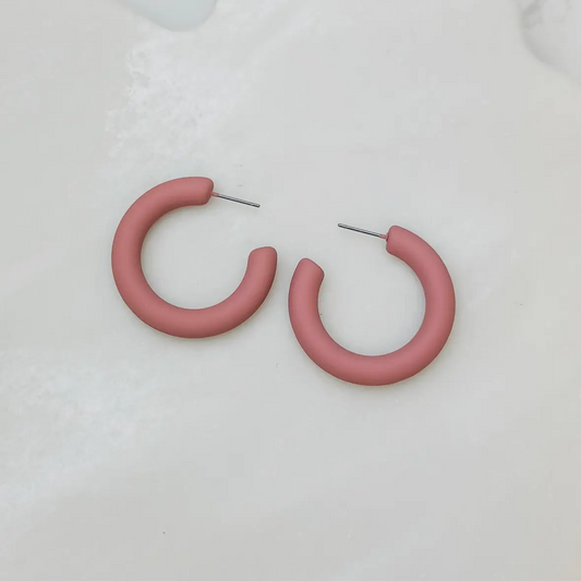 Fall Colored Coated Hoop Earrings