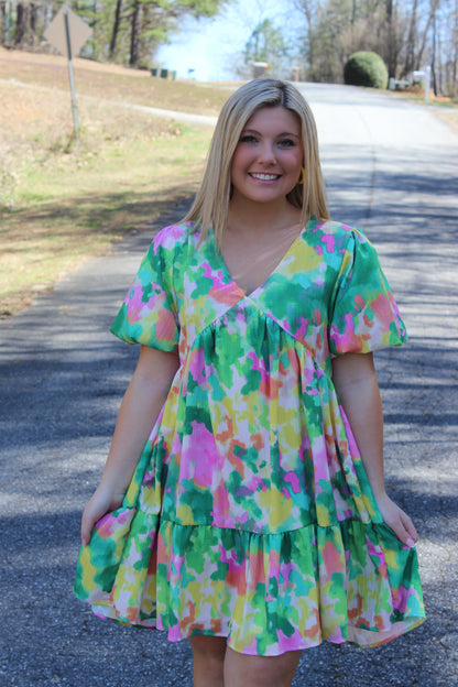 Pop Of Many Colors Dress