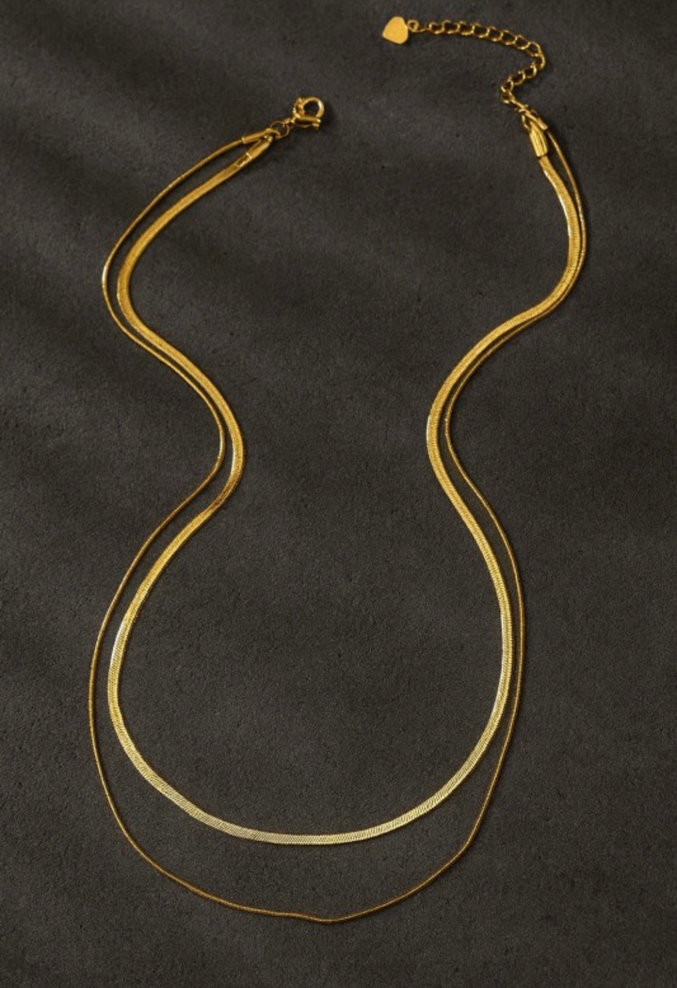 Two Layer Water Proof Herringbone Necklace
