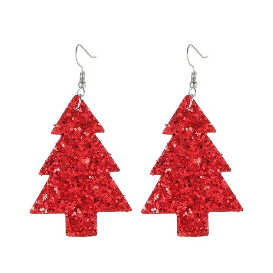 Glitter Christmas Tree Earrings