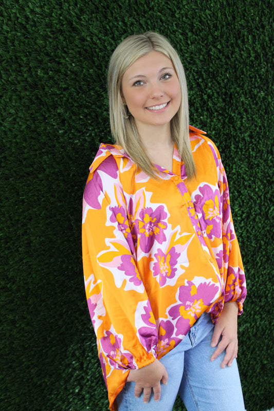 Perfectly Polished Floral Blouse