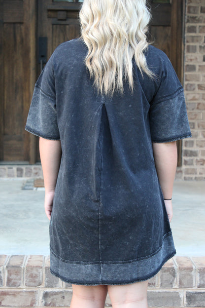 Comfy Casual T-Shirt Dress - Black