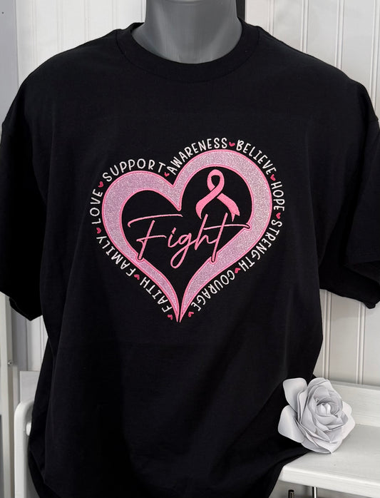 Breast Cancer Awareness Embroidered Tee