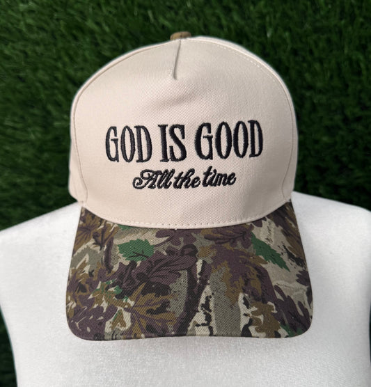 God Is Good All The Time Camo Trucker