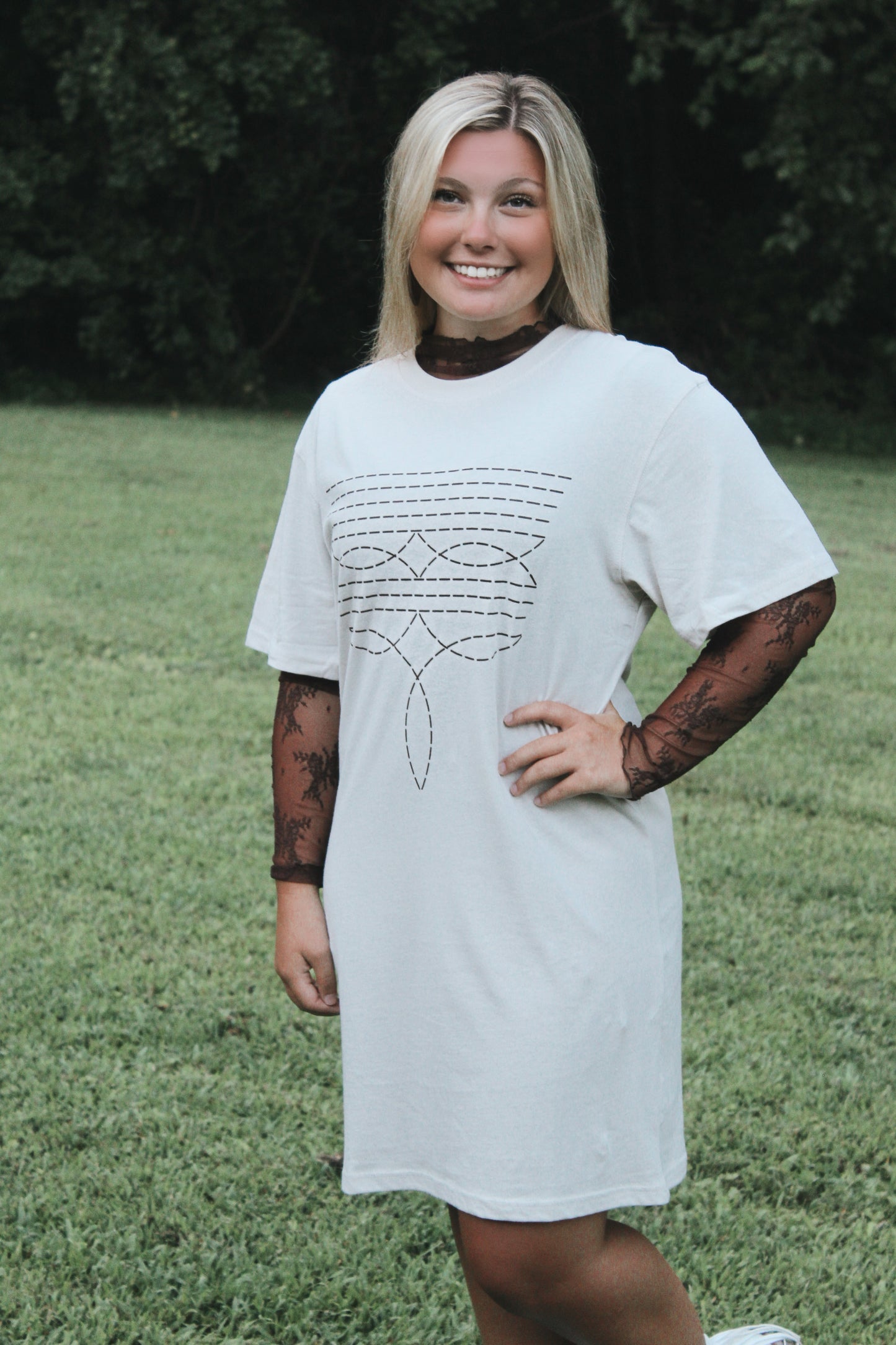 Boot Stitch T-Shirt Midi Dress