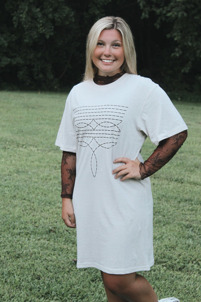 Boot Stitch T-Shirt Midi Dress