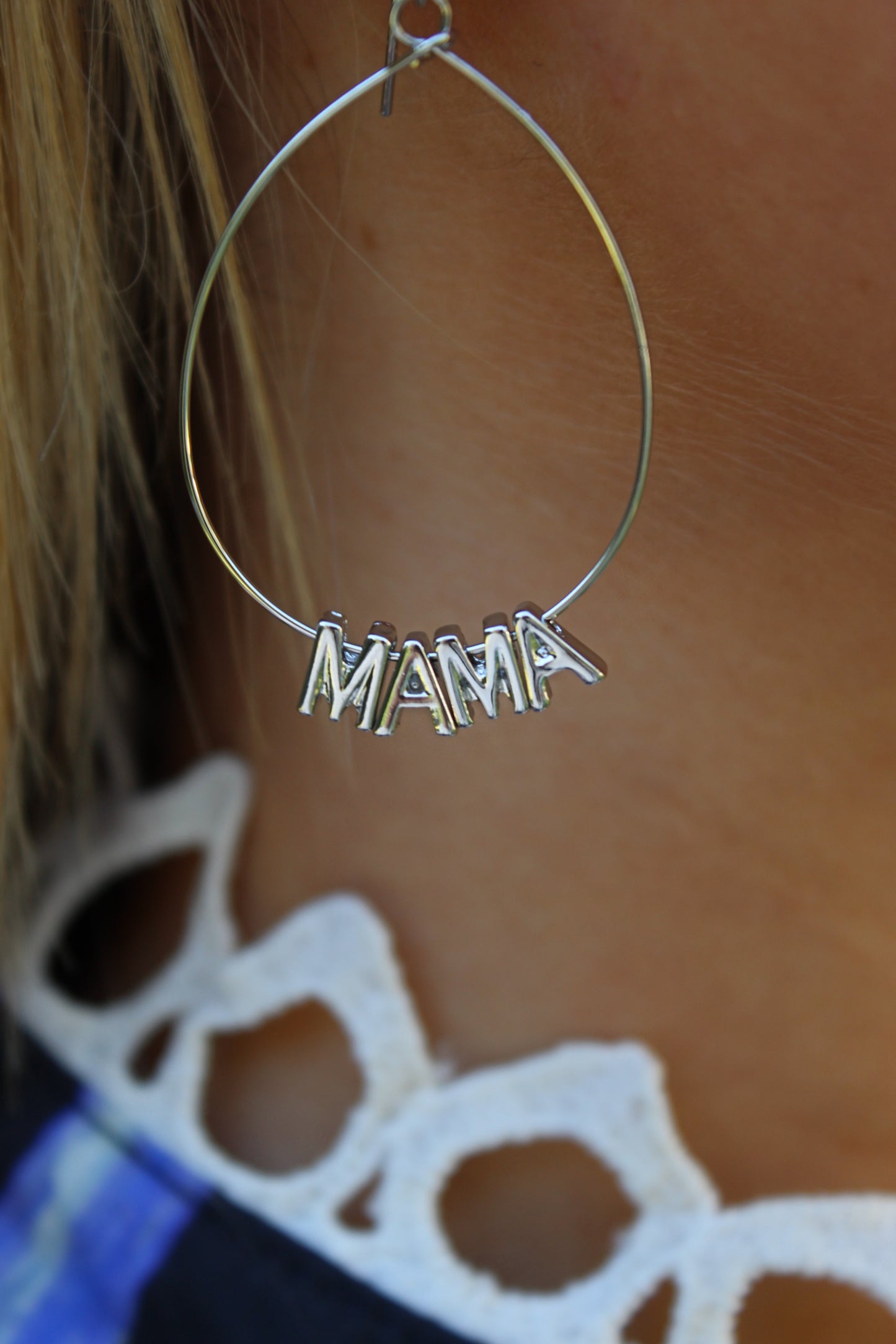 Bubble Letter Mama Earrings