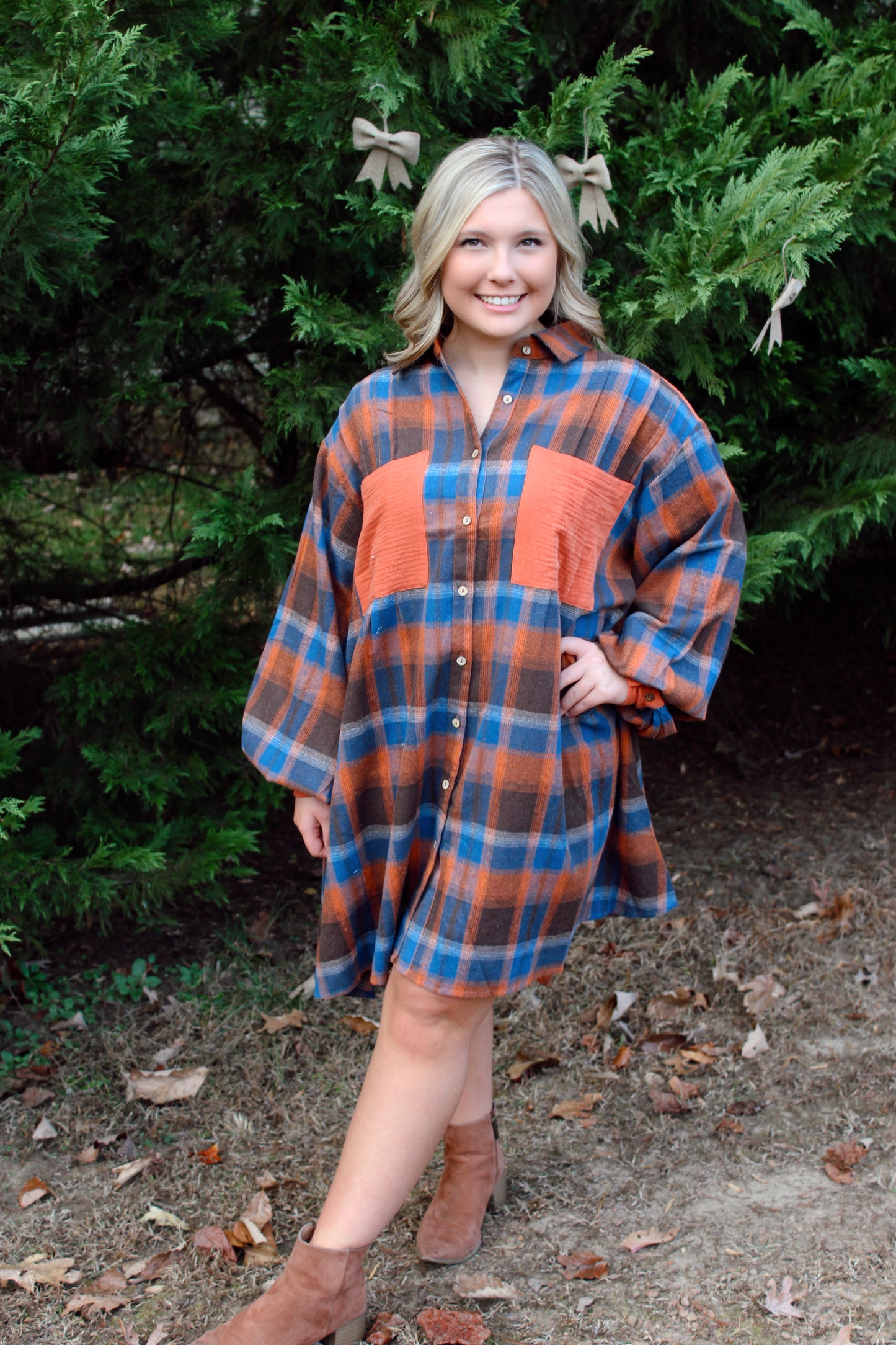 Thanksgiving Cutie Plaid Dress