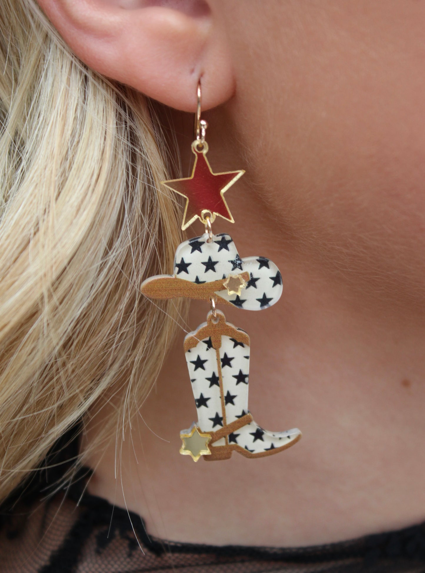 Starry Cowboy Dangle Earrings