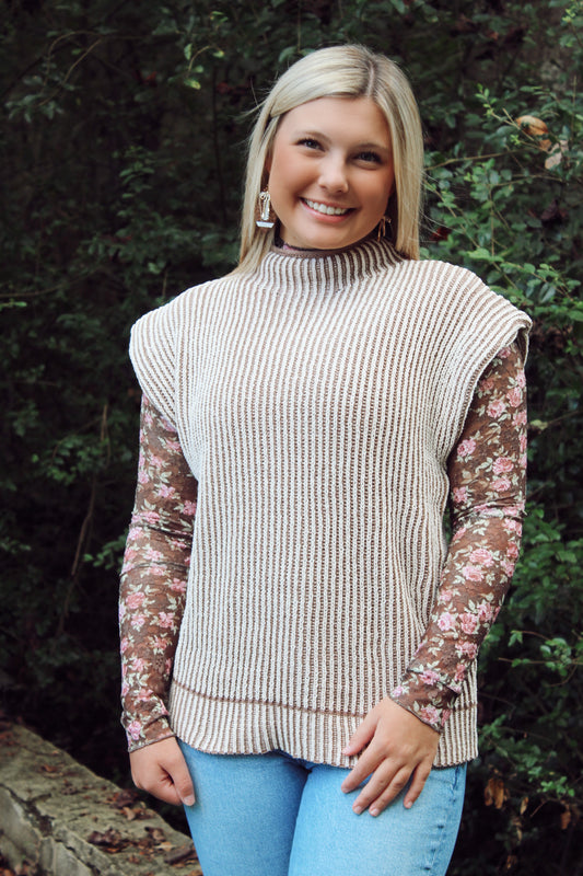 Latte Run Two Tone Sweater