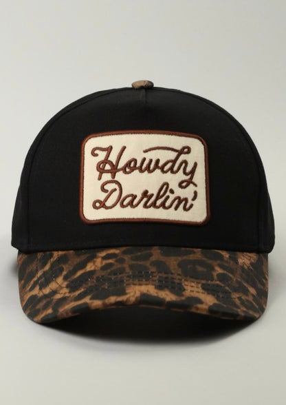 Howdy Darlin Leopard Brim Trucker Hat