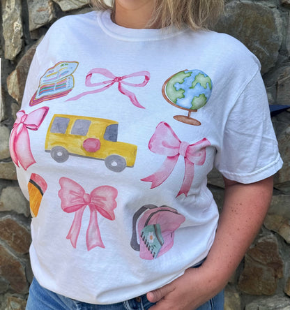 School Bow Collage Tee