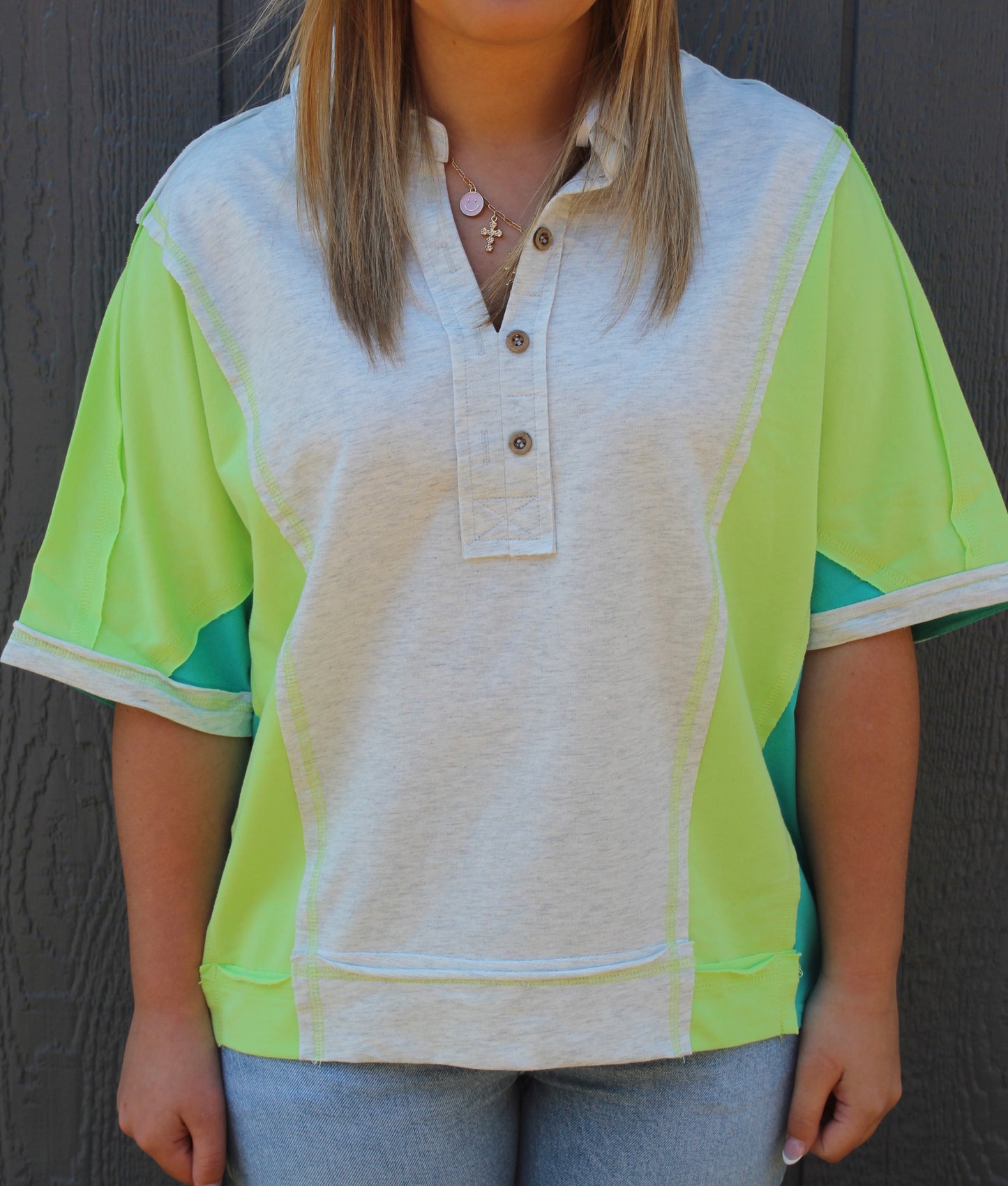 Cool & Collective Oversized Color Block Top