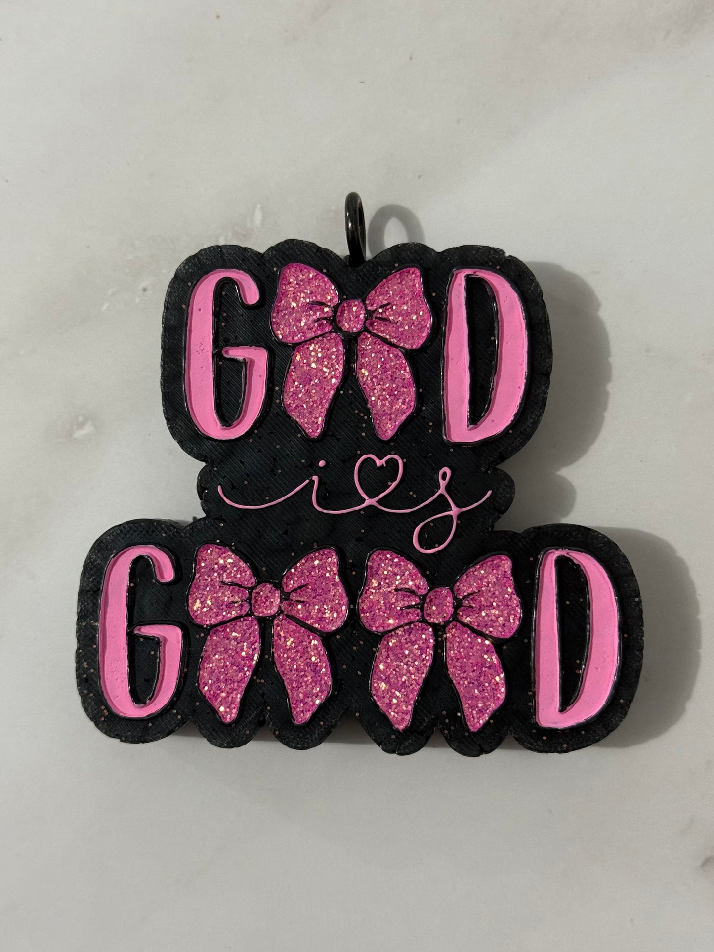 God Is Good Hot Pink Bow Freshie