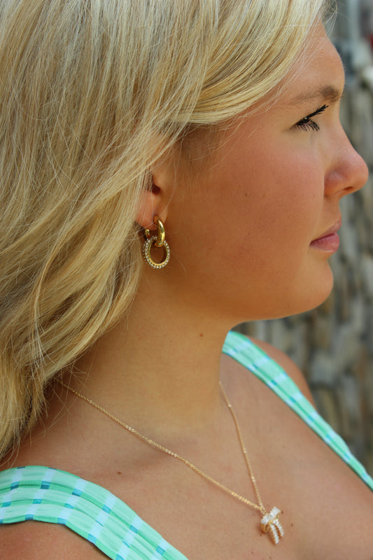 Gold Plated Circular Huggie Earrings