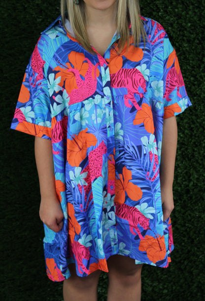 Welcome To The Jungle Collared Dress