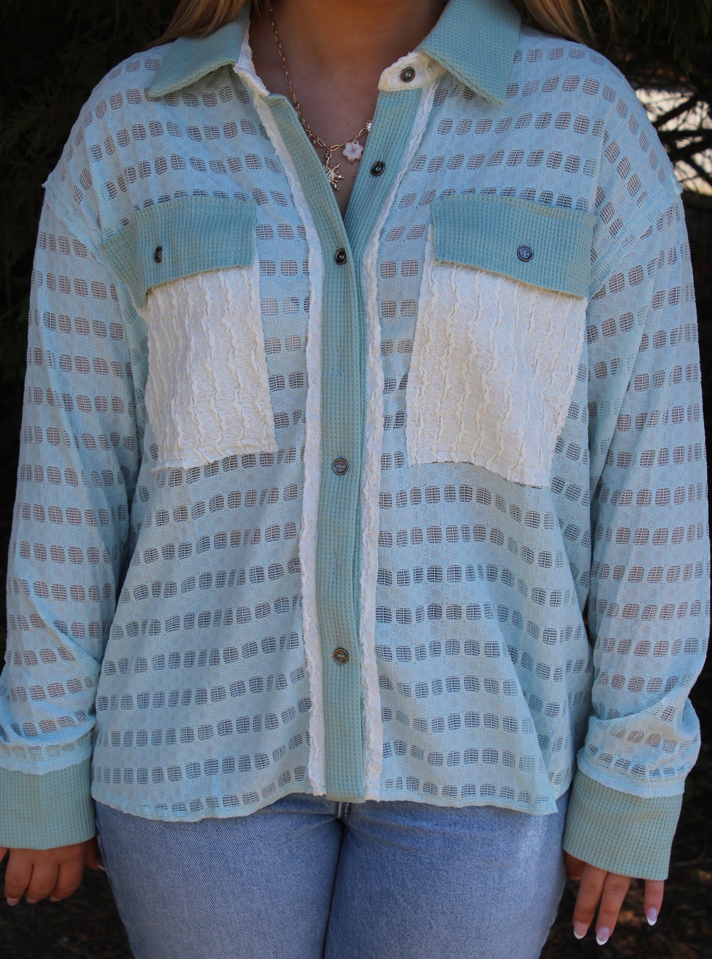 Long Sleeve Breeze Color Block Top